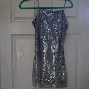 Silver Sequin Dress